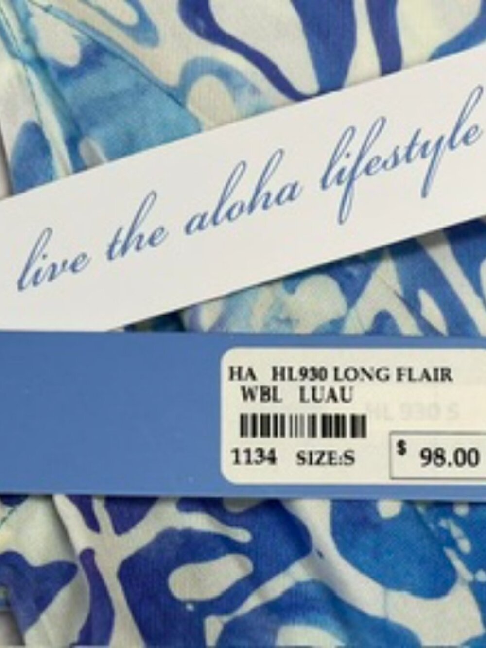 Women’s Hawaiian Luau Sleeveless Maxi Sundress Floral Blues & White NWT Size S - Picture 5 of 6